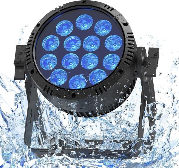 U`King 14 x 15 W Waterproof LED Pair IP65, RGBW 200 W Spotlights Outdoor Stage Lights D MX 4/9CH Strobe Effect for Discotheques Parties Weddings Bar Performances in Rainy Days Swimming Pool