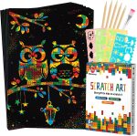 Mocoosy 60 Pieces Scratch Paper Art Set for Kids (Building Blocks + Rainbow)