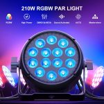 210W RGBW LED Par Spotlight, Silent DMX512 LED Stage Light, High Brightness Disco Light with Sound Control for Party, DJ, Theatre Club, Wedding and Halloween - Imagen 3