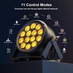 210W RGBW LED Par Spotlight, Silent DMX512 LED Stage Light, High Brightness Disco Light with Sound Control for Party, DJ, Theatre Club, Wedding and Halloween - Imagen 4
