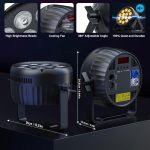 210W RGBW LED Par Spotlight, Silent DMX512 LED Stage Light, High Brightness Disco Light with Sound Control for Party, DJ, Theatre Club, Wedding and Halloween - Imagen 5