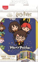 Maped - School Pencil Case - Harry Potter Collection - Includes 12 Coloured Markers, 12 Colored Pencils, 1 Children's Scissors, 2 Graphite Pencils, 1 Eraser and 1 Sharpener