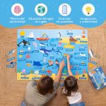 BONNYCO Felt Chalkboard with 107 Sea Animal Figures, Toys Children Montessori, Gifts for Children 3 to 8 Years. Sensory Panel Autism, Children's Educational Games Christmas - Imagen 5