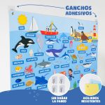 BONNYCO Felt Chalkboard with 107 Sea Animal Figures, Toys Children Montessori, Gifts for Children 3 to 8 Years. Sensory Panel Autism, Children's Educational Games Christmas - Imagen 7