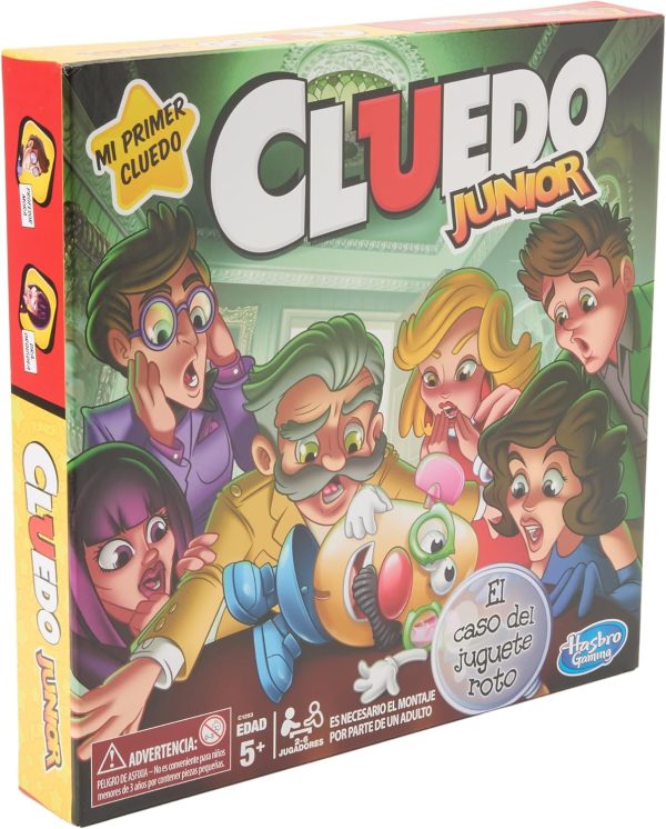 Hasbro Gaming My First Junior Cluedo, Starter Board Game, Family Fun, Halloween Parties with Friends, Pawns with Colored Characters, Mystery of the Broken Toy, Gift Idea