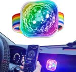 Luz de discoteca – Reloj de luz LED de escenario con activado por sonido – Pulsera USB recargable para el hogar, habitación, coche, cumpleaños, Halloween, Navidad, decoración de boda - Imagen 5