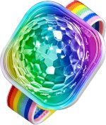 Luz de discoteca – Reloj de luz LED de escenario con activado por sonido – Pulsera USB recargable para el hogar, habitación, coche, cumpleaños, Halloween, Navidad, decoración de boda - Imagen 7