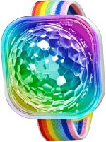 Luz de discoteca – Reloj de luz LED de escenario con activado por sonido – Pulsera USB recargable para el hogar, habitación, coche, cumpleaños, Halloween, Navidad, decoración de boda - Imagen 8
