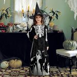 Disfraz de bruja de Halloween para niñas, vestido con sombrero, accesorios creativos y cómodos para cosplay al aire libre, Halloween, festival, cumpleaños, club, fiesta infantil - Imagen 9
