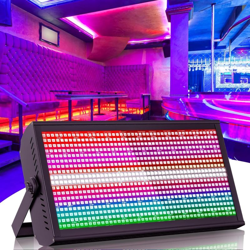 200W Wallwasher Stage Light, RGBW 768 LED Strobe Stage Lighting with DMX and Sound Activation for Disco DJ Bar Christmas Halloween Weddings