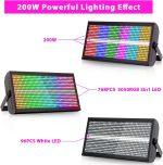 200W Wallwasher Stage Light, RGBW 768 LED Strobe Stage Lighting with DMX and Sound Activation for Disco DJ Bar Christmas Halloween Weddings - Imagen 5
