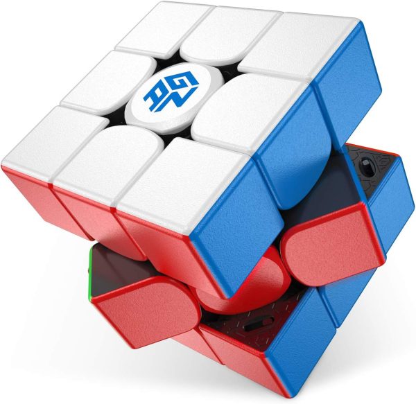 GAN 11 M Pro Magnetic Magic Cube 3 x 3 Professional Speed Cube, with 64 Magnets / 3 Magnetic Intensities/6 Levels of Elasticity, Puzzles Adults Children Beginners (Frostred Surface/Black Intensity)