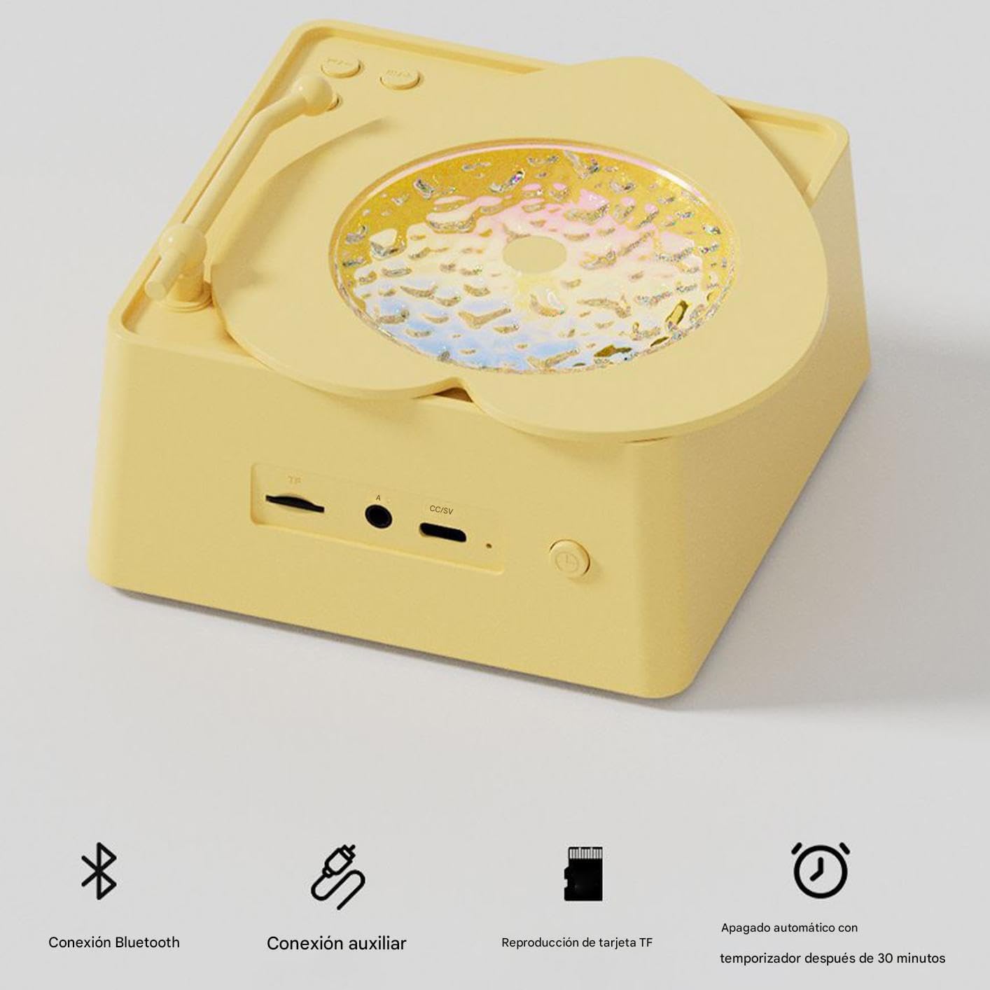 Altavoz Portátil Inalámbrico | Equipo de Audio Musical con Sonido Envolvente | Equipo Moderno con Proyección de Colores para Dormitorio Salón Terraza Playa y Autocaravanas - Imagen 9