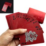 Plastic Waterproof Poker Cards – Red Dragon Pattern Deck 1 Deck, Dimensions 5.5 x 8.6 cm, Playing Gold Foil Creative Deck Frosted Face Cards Playing Cards