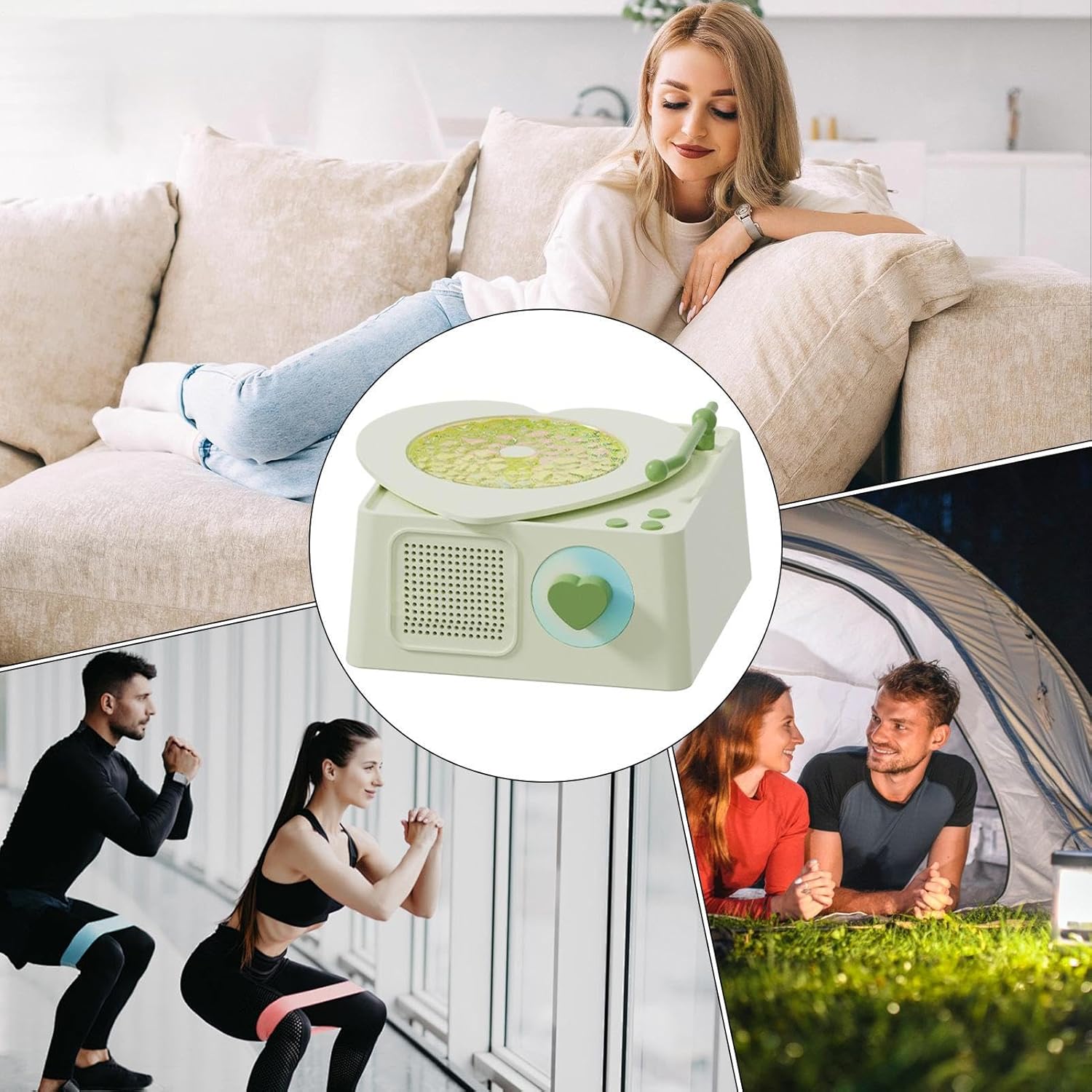 Altavoz Portátil Inalámbrico - Altavoz con Sonido Envolvente,Equipo Moderno con Proyección de Colores para Dormitorio Salón Terraza Playa y Autocaravanas - Imagen 4