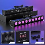 Wallwasher Light Bar, Rtktoup 9 x 6 W RGBW LED Bar Professional Disco Lights Stage DMX 512 with Remote Control Strobe Lighting for DJ Parties Home Disco Outdoor, 4 PCS - Imagen 6