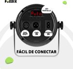 Fuzzix PLF20 LED Par Can Light with DMX, 4x 12W RGBAW-UV, Disco Party Light, LED DJ Light for Events, Automatic Shows, Remote Control, Sound Activation and 6/10 DMX Channel Control - Imagen 4