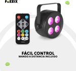 Fuzzix PLF20 LED Par Can Light with DMX, 4x 12W RGBAW-UV, Disco Party Light, LED DJ Light for Events, Automatic Shows, Remote Control, Sound Activation and 6/10 DMX Channel Control - Imagen 6