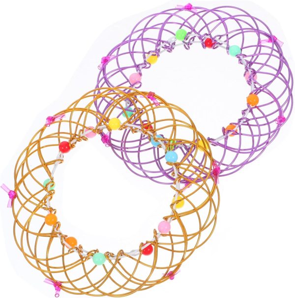 BESTonZON 2pcs Transformable Toys Flexible Iron Magic Loops for Party Toy Acting Accessories for Kids Tricks and Crafts