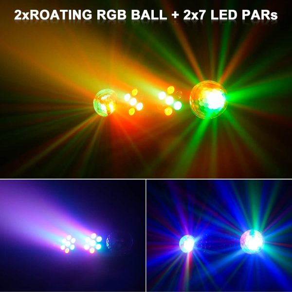 DJ Light with Tripod, Bar Lights, Spinning Ball Disco, Remote Control and Stage Light System, Activated for Bars, Concerts, Furniture, Dance, Wedding, Halloween