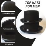 Magician Hat Formal Wide Erase Hats for Men Women Black Top Hat for a Wizard Costumes Decorative Hat for Halloween Show Cosplay Wizard Hat - Imagen 3