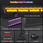 U`King 4 Pieces LED Spotlight RGB Wall Wash Stage Light 450W LED Band Stage Lights with DMX Control Strobe Light Bars for Disco Stages Wedding Outdoor Party - Imagen 6