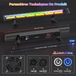 U`King 4 Pieces LED Spotlight RGB Wall Wash Stage Light 450W LED Band Stage Lights with DMX Control Strobe Light Bars for Disco Stages Wedding Outdoor Party - Imagen 7