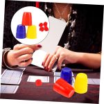 GARVALON 30 Pieces Magic Party Accessories Cup for Drinking Cup Tools Trick Cups and Balls Cups and Balls Cup with Lid and Straw Plastic Trick Accessory - Imagen 4