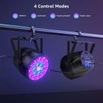 4-in-1 Focus Zoom Party Lights Indoor, RGBW LED Par Light DJ Booth Set, Coloring Effect Uplighters with Sound Activated Strobe Control DMX Control, for DJ Events 1pcs - Imagen 3