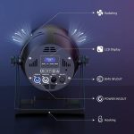 4-in-1 Focus Zoom Party Lights Indoor, RGBW LED Par Light DJ Booth Set, Coloring Effect Uplighters with Sound Activated Strobe Control DMX Control, for DJ Events 1pcs - Imagen 5