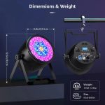 4-in-1 Focus Zoom Party Lights Indoor, RGBW LED Par Light DJ Booth Set, Coloring Effect Uplighters with Sound Activated Strobe Control DMX Control, for DJ Events 1pcs - Imagen 6