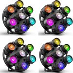 4PCS 350W 7 LED Par Light Retro COB RGB Effect Spotlight with Master Slave Mode DMX 3/5/8/21/23CH Suitable for Banquets Photography Parties Disco Birthday Weddings and Other Large Stage Lights