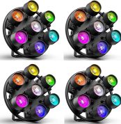 4PCS 350W 7 LED Par Light Retro COB RGB Effect Spotlight with Master Slave Mode DMX 3/5/8/21/23CH Suitable for Banquets Photography Parties Disco Birthday Weddings and Other Large Stage Lights
