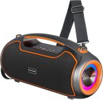 Portable Powerful Bluetooth Speaker Best Outdoor Speaker Bluetooth Speaker 200W Peak Power, IP65 Waterproof, 2 x Subwoofer Increase TWS/TF/USB/AUX, Ideal for Home/Meetings