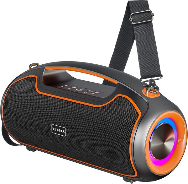 Portable Powerful Bluetooth Speaker Best Outdoor Speaker Bluetooth Speaker 200W Peak Power, IP65 Waterproof, 2 x Subwoofer Increase TWS/TF/USB/AUX, Ideal for Home/Meetings
