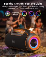 Portable Powerful Bluetooth Speaker Best Outdoor Speaker Bluetooth Speaker 200W Peak Power, IP65 Waterproof, 2 x Subwoofer Increase TWS/TF/USB/AUX, Ideal for Home/Meetings - Imagen 8