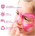 URAQT Body and Face Paint, 12 Colors Safety Non-Toxic Face Paint, Face Painting Kit with 30 Templates 2 Brushes, Makeup Paint for Children Halloween Parties Cosplay - Imagen 4