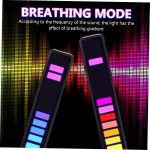 SUPVOX Barra De Luz Led Rgb Activada Por Sonido Micrófono Sensible, Recargable 5v, Set De 2 Unidades Negro, Iluminación Ambiental Para Coche y Dormitorio - Imagen 9