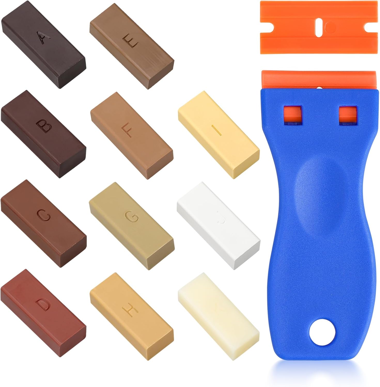 Hard Wax Repair Kit, Hard Wax for Wood, Tile, Parquet, Hard Wax Repair Kit, Hard Wax for Wood, Tile, Parquet, Laminate, Vinyl, Furniture Repair Wax Set, Wax Putty for Scratches, Holes, Countertop Repair