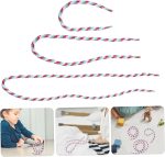 Vaguelly 10 Sets Magic Rope Beaded Fastening Hook Ropes Athletic Battle Trojan Jute Pull Cord Joke SOGA Carabiner Gate Jump Fast Jumping Swinging Trick Cloth - Imagen 7