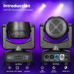 BETOPPER 120W RGBW Moving Head Light, Betopper 4 in 1 DJ Light, LED Stage Light with Single Lens, Supports Sound Activation and DMX512 Disco Light for Parties, Shows - Imagen 7