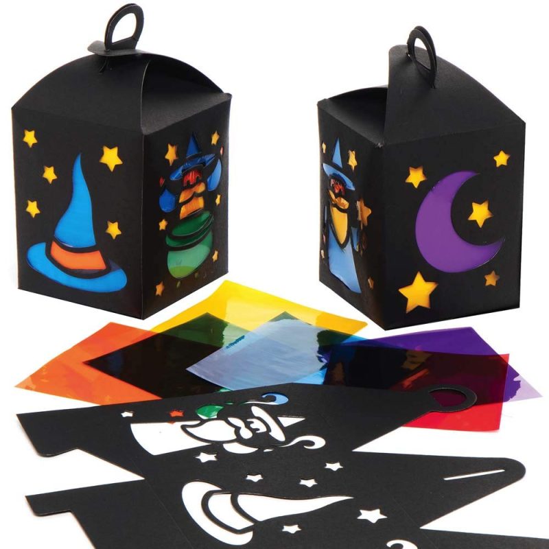Baker Ross AX203 Halloween Wizard Lantern Kits - 4 Pack, For Kids To Decorate And Display During Trick Or Treat Season