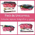 Unicorn School Pencil Case – Gift for Girls 6 7 8 9 Years – Stationery Set with Pencils, Rubber and Pens – Large Zip and Large Capacity – Original Birthday Unicorn Gift, pink, Pink - Imagen 3
