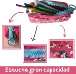 Unicorn School Pencil Case – Gift for Girls 6 7 8 9 Years – Stationery Set with Pencils, Rubber and Pens – Large Zip and Large Capacity – Original Birthday Unicorn Gift, pink, Pink - Imagen 6