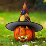 1 sombrero de bruja de Halloween, flores de arte borrosas, decoración de brujas, disfraz de fiesta, cosplay, juego de rol, festival, carnaval - Imagen 6