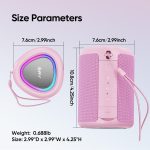 AY Portable Bluetooth Speaker with Lights, IPX5 Waterproof, Stereo Speaker, AUX&TF-Card Input, 24H Autonomy, Compact Bluetooth 5.3 Wireless Speaker for Camping, Travel, Outdoors - Imagen 8