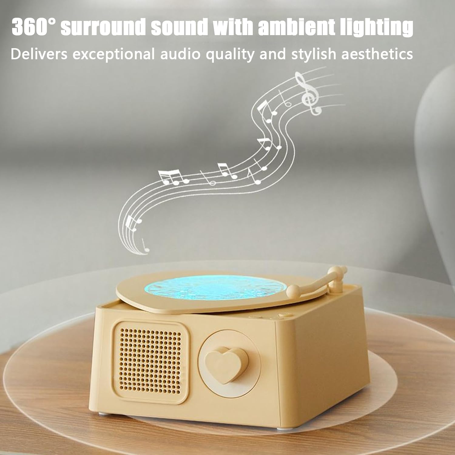 Altavoz inalámbrico portátil – Altavoz de música inalámbrico portátil – Proyección Colorida Equipo Moderno con Sonido Envolvente para Dormitorio, Sala de Estar, Patio, Playa, Viajes de RV - Imagen 3