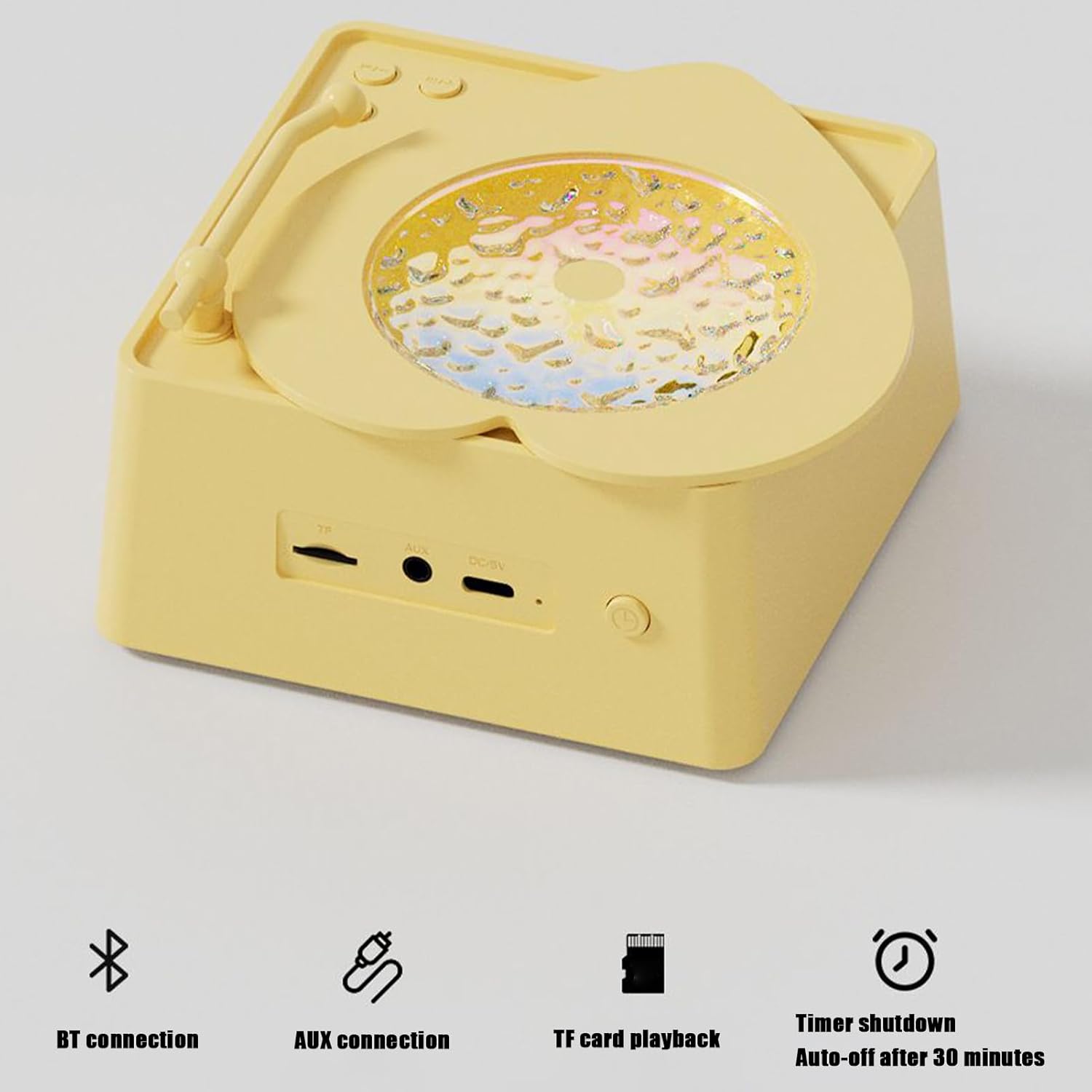 Altavoz inalámbrico portátil – Altavoz de música inalámbrico portátil – Proyección Colorida Equipo Moderno con Sonido Envolvente para Dormitorio, Sala de Estar, Patio, Playa, Viajes de RV - Imagen 9