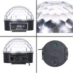 Luces de Fiesta, 9 colores LED Bola de disco Efecto de iluminación de escenario de bola mágica de cristal DJ Luz activada de sonido de fiesta de Navidad de fiesta con control remoto - Imagen 4