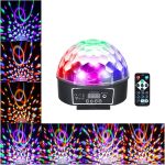 Luces de Fiesta, 9 colores LED Bola de disco Efecto de iluminación de escenario de bola mágica de cristal DJ Luz activada de sonido de fiesta de Navidad de fiesta con control remoto - Imagen 5